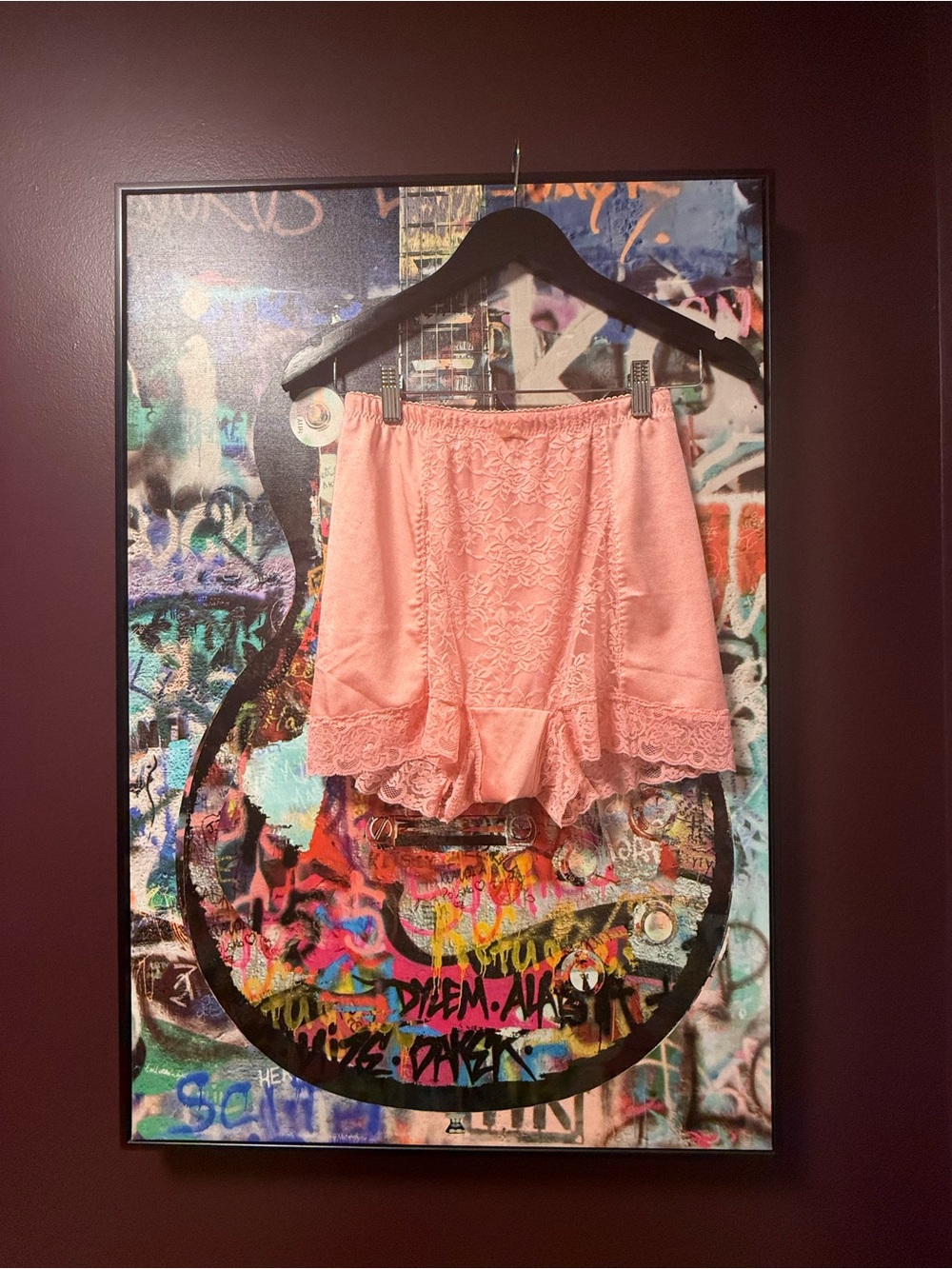 Vintage Women's Pink Lace Trim Shorts